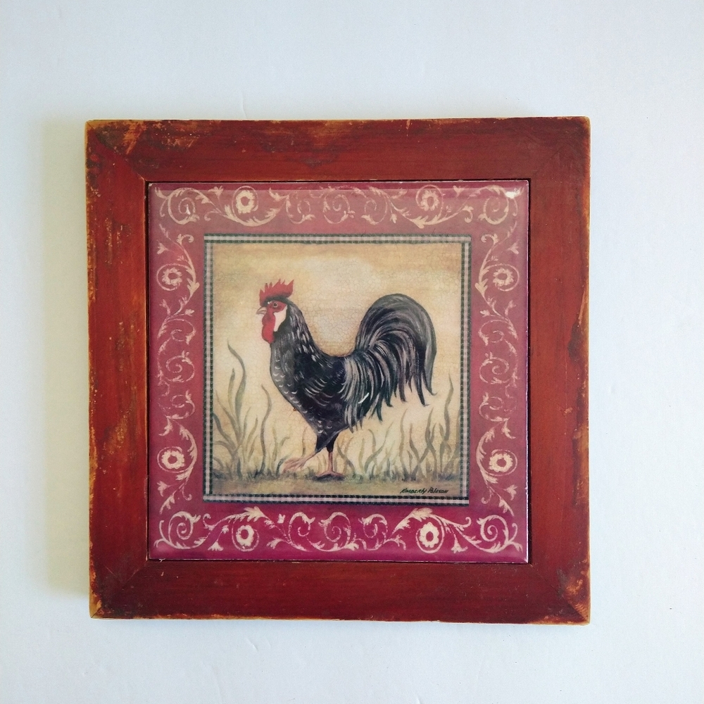 Kimberly Poloson Rise and Shine Ceramic Tile Picture Frame Trivet